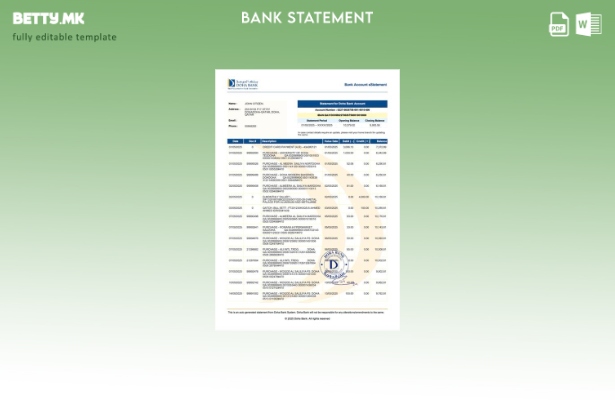 Модерен стил на шаблон за збор во банкарска сметка и извод од Катар Доха